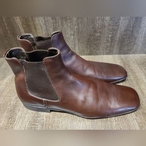 PRADA men's leather ankle boots